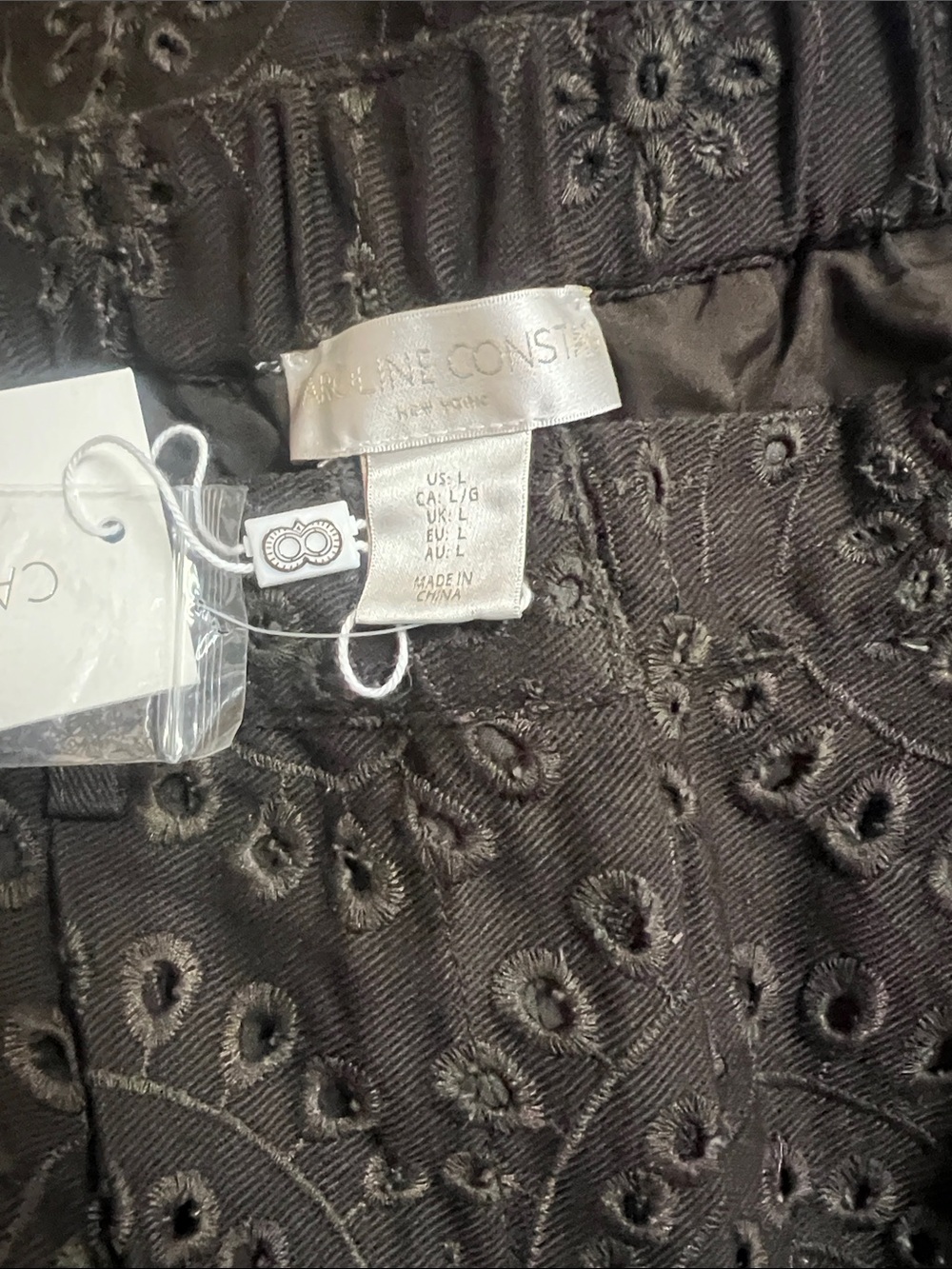 Caroline Constas NWT Brown Eyelet Embroidered Vest & Wide-Leg Pants Set Size L - Picture 7 of 7